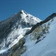 Approaching the yellow band and geneva spur with everests summit pyramid beyond 20 may1
