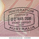 Stock photo australian immigration stamp in passport 31164808