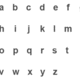English alphabet lowercase