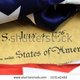 Stock photo july united states of america constitution and usa flag 103142462