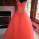 Orange and pink prom dress
