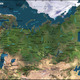 Large physical map of russia