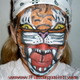Tigers face painted