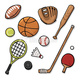 Stock illustration 13077947 cute sports equipment 1
