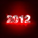 2012 red glass new year background