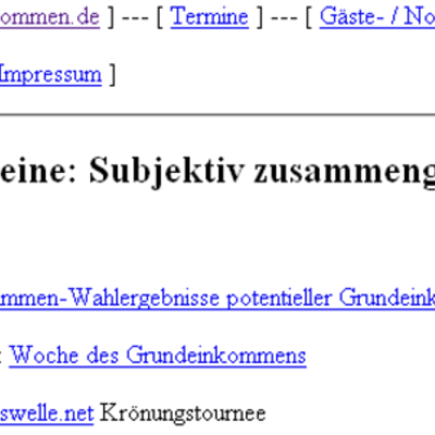 Timeline: grundeinkommen