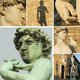 10333214 collage with famous renaissance sculpture of david by michelangelo florence italy