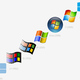 The backward evolution of the microsoft windows logo