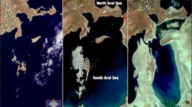 Timeline: Shrinking of the Aral Sea (1973 to 2009)