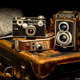 Three old cameras