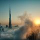 Dubai skyscrapers fog 42697 990x742