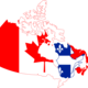 Flag map of canada with independent quebec