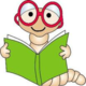 Cute bookworm