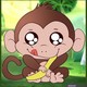 Cute cartoon baby monkeys