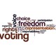 Student vote democracy word cloud