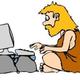 Caveman with computer