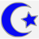 Islamic star and crescent electric blue