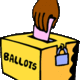 Colored hand in ballot gif