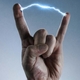 Large funny fingers electricity drawing hand 77938