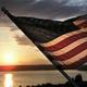 Flag sunset