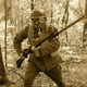 Gas mask soldier