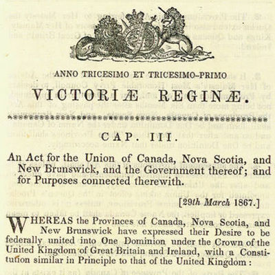 Timeline: Political Events Leading up to the BNA Act