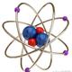 Atom with electrons circling