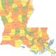 Louisiana county map