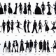 History of fashion trends as silhouettes