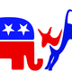 Elephant donkey republican democrat symbols background
