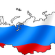 Russian flag with map