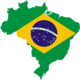 Mapa do brasil com a bandeira nacional