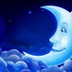 Cg 3d animation pc background blue moon smile sky  star wallpapers