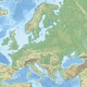 Detailed physical and relief map of europe