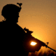 Military soldier sunset