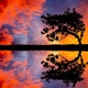 Wallpaper of sunset reflected