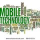 Stock photo mobile technology concept in tag cloud on white 88454554