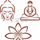 9667615 buddha and lotus symbols of buddhism  vector illustration