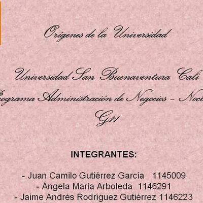 Timeline: Orígenes de la Universidad