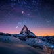 Mountain at night wallpaper 1366x768