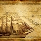 Old world map n ship