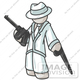 37548 clip art graphic of a white guy character holding a gun by jester arts