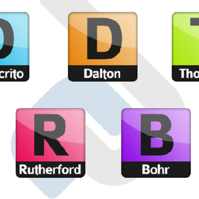 Timeline: Modelos atómicos con el paso del tiempo.