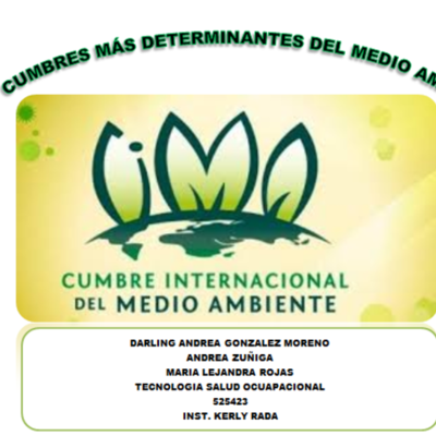 Timeline: LAS 7 CUMBRES MÁS DETERMINANTES DEL MEDIO AMBIENTE