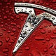 New red tesla logo hd wallpaper