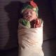 A funny baby burrito costume