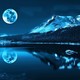 Moonlight mountain lake