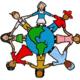 Children holding hands around the world