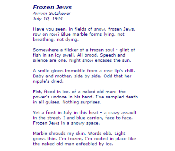 Avrom sutzkever frozen jews essay picture