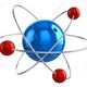 14629572 abstract 3d atom model isolated on white background stock photo